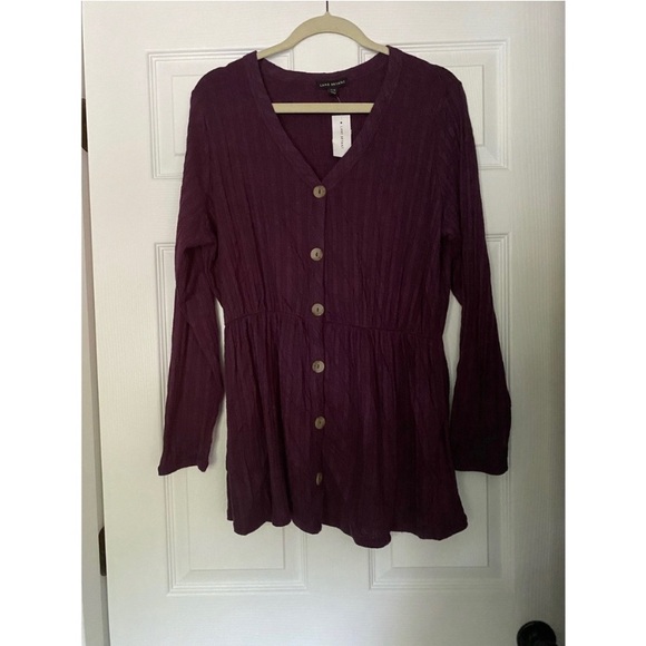 LANE BRYANT Purple Babydoll Sweater Top - Picture 1 of 4